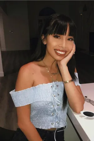 Baby Blue Bardot Top