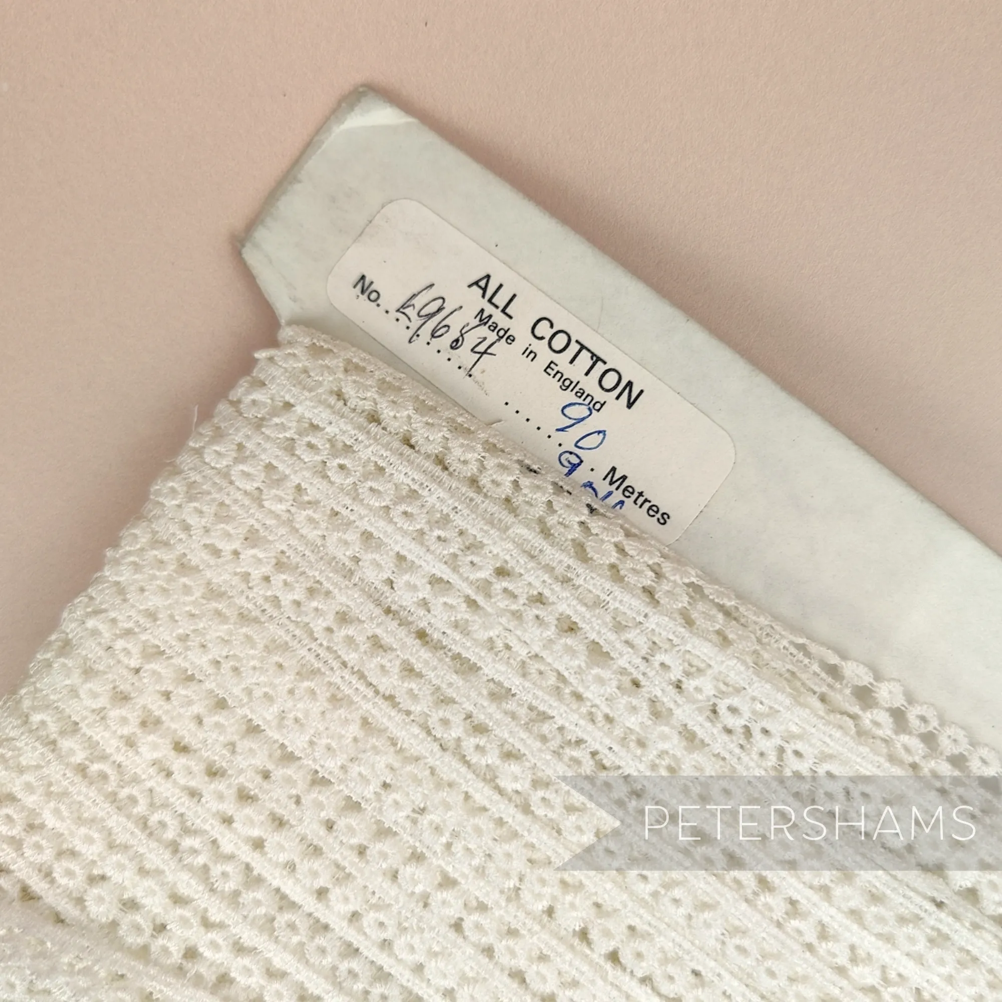 Baby Doughnut 6mm Vintage 1950s Ivory Cotton Guipure Lace - 1m