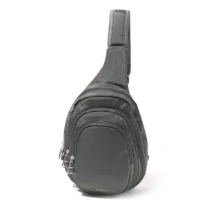Baggallini Securtex Anti-Theft Multi Zip Charcoal Sling (Women's)