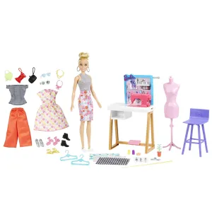 Barbie Fashion Designer Doll (12-In/30.40-Cm) & Studio, 25  Design & Fashion Accessories, Ages 3 & Up