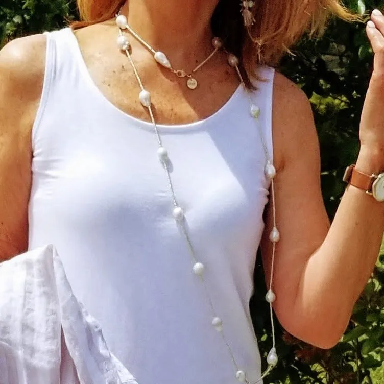 Baroque Freshwater Pearl Necklace With Cross