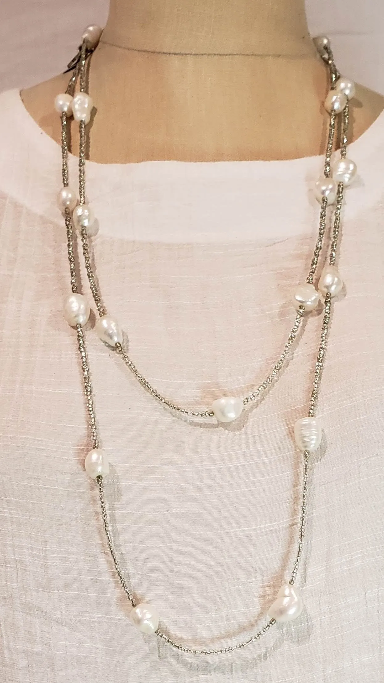 Baroque Freshwater Pearl Necklace With Cross