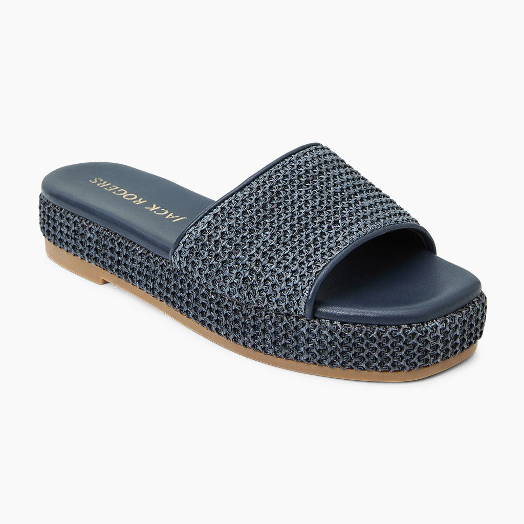 Modern Glow Breathable Material Bay Raffia Flatform Sandal
