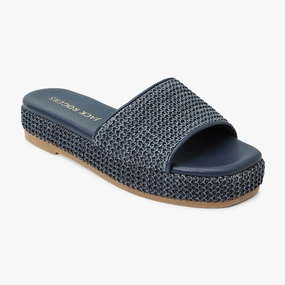 Modern Glow Breathable Material Bay Raffia Flatform Sandal
