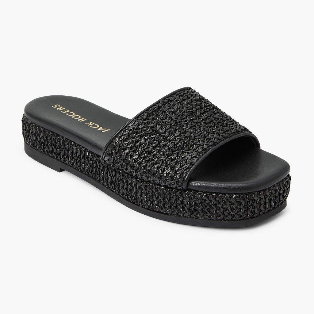 Comfortable Vacation Footwear Bay Raffia Flatform Sandal