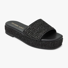 Comfortable Vacation Footwear Bay Raffia Flatform Sandal