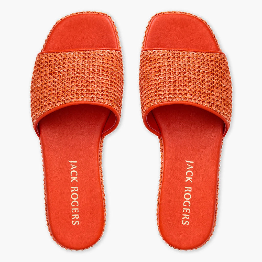 Contoured Foot Shape Bay Raffia Flatform Sandal