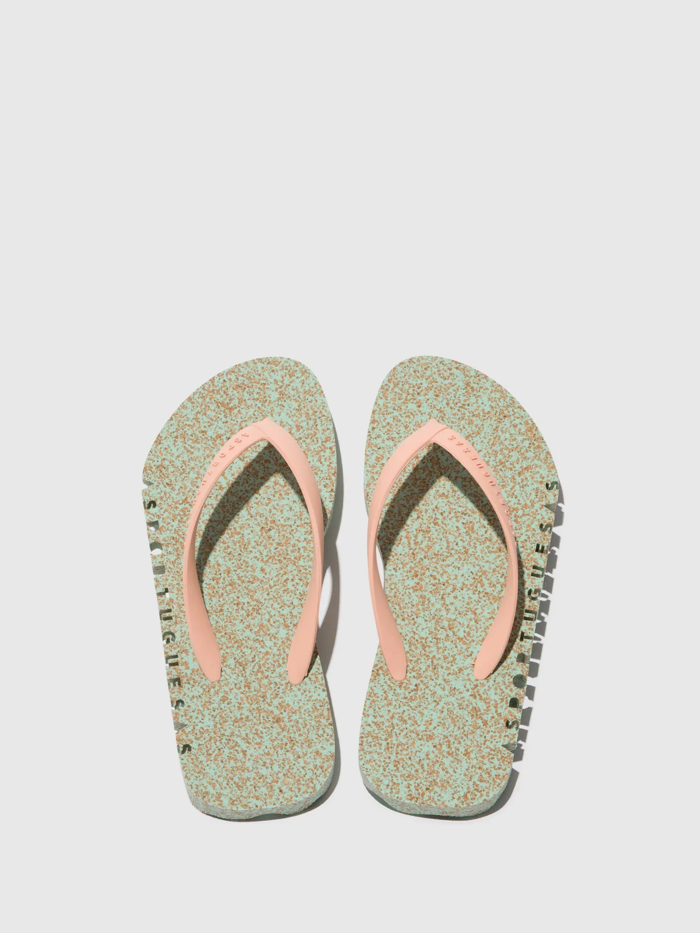 Beach Flip-Flops BUMPY Mint & pink strap