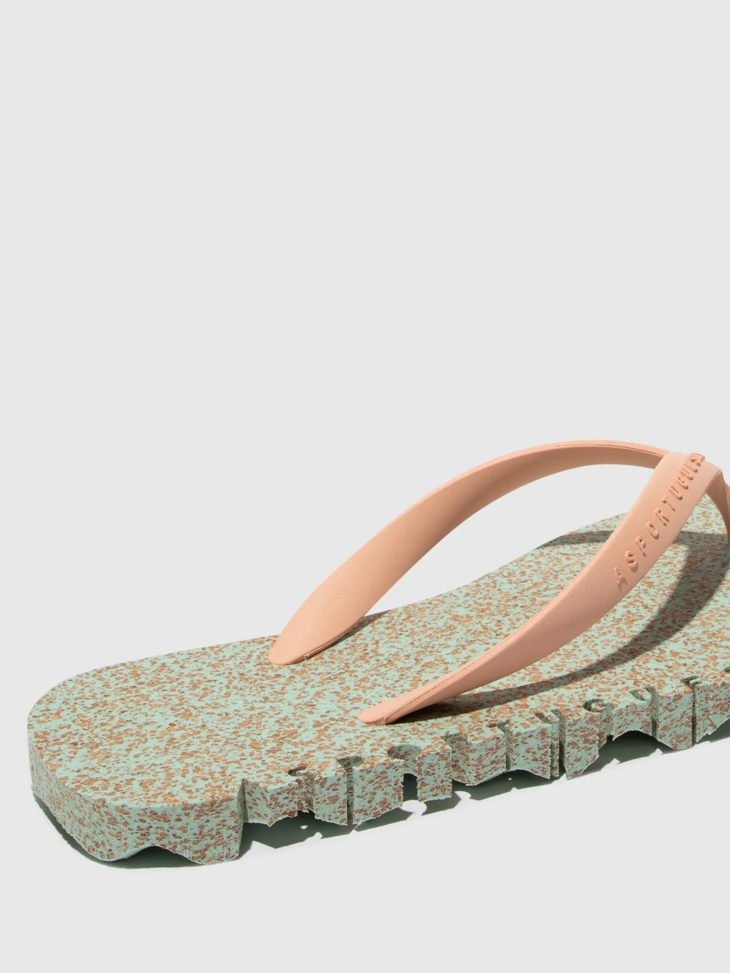 Beach Flip-Flops BUMPY Mint & pink strap