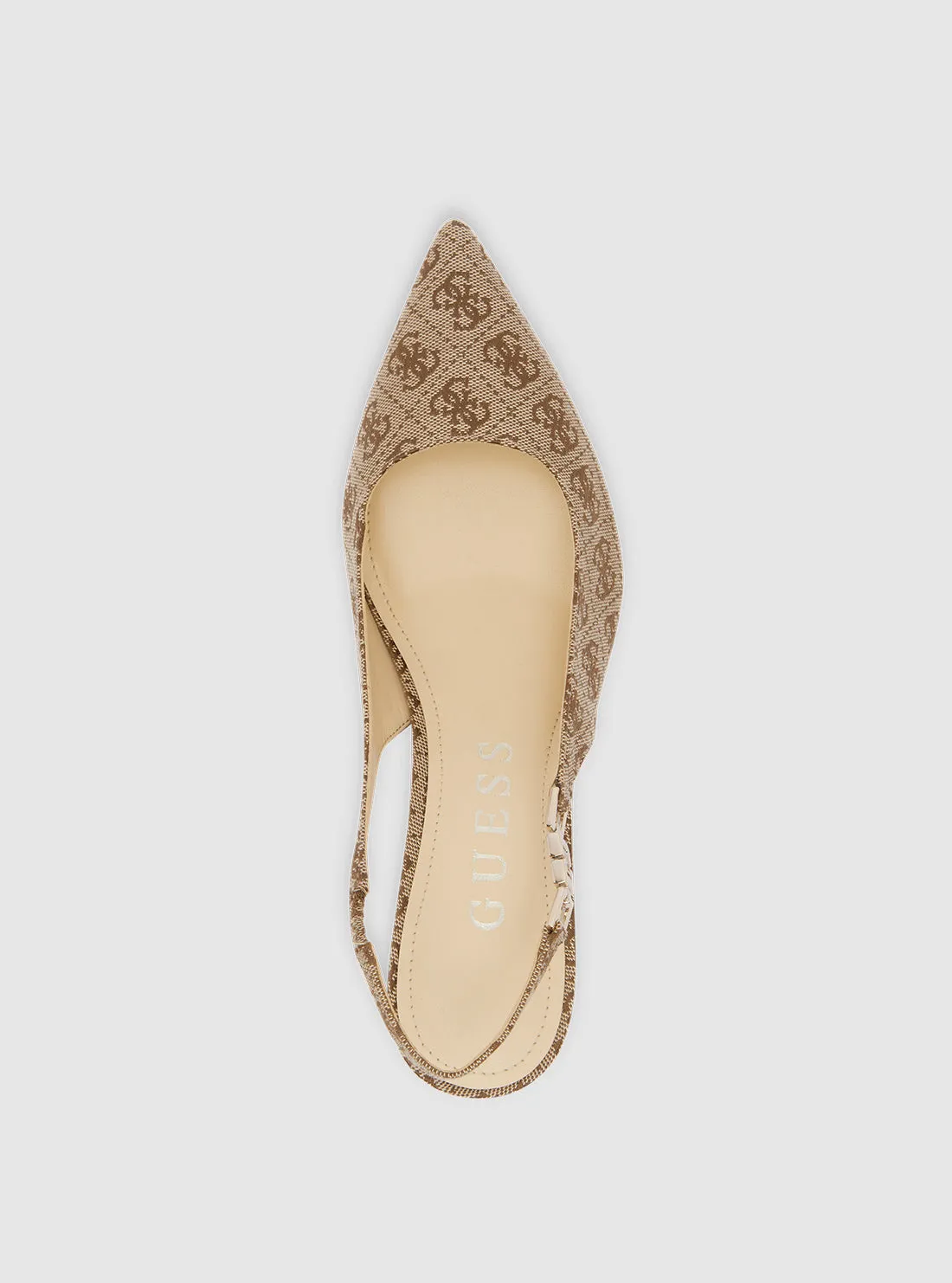 Beige Logo Zabela Sling Back Heel