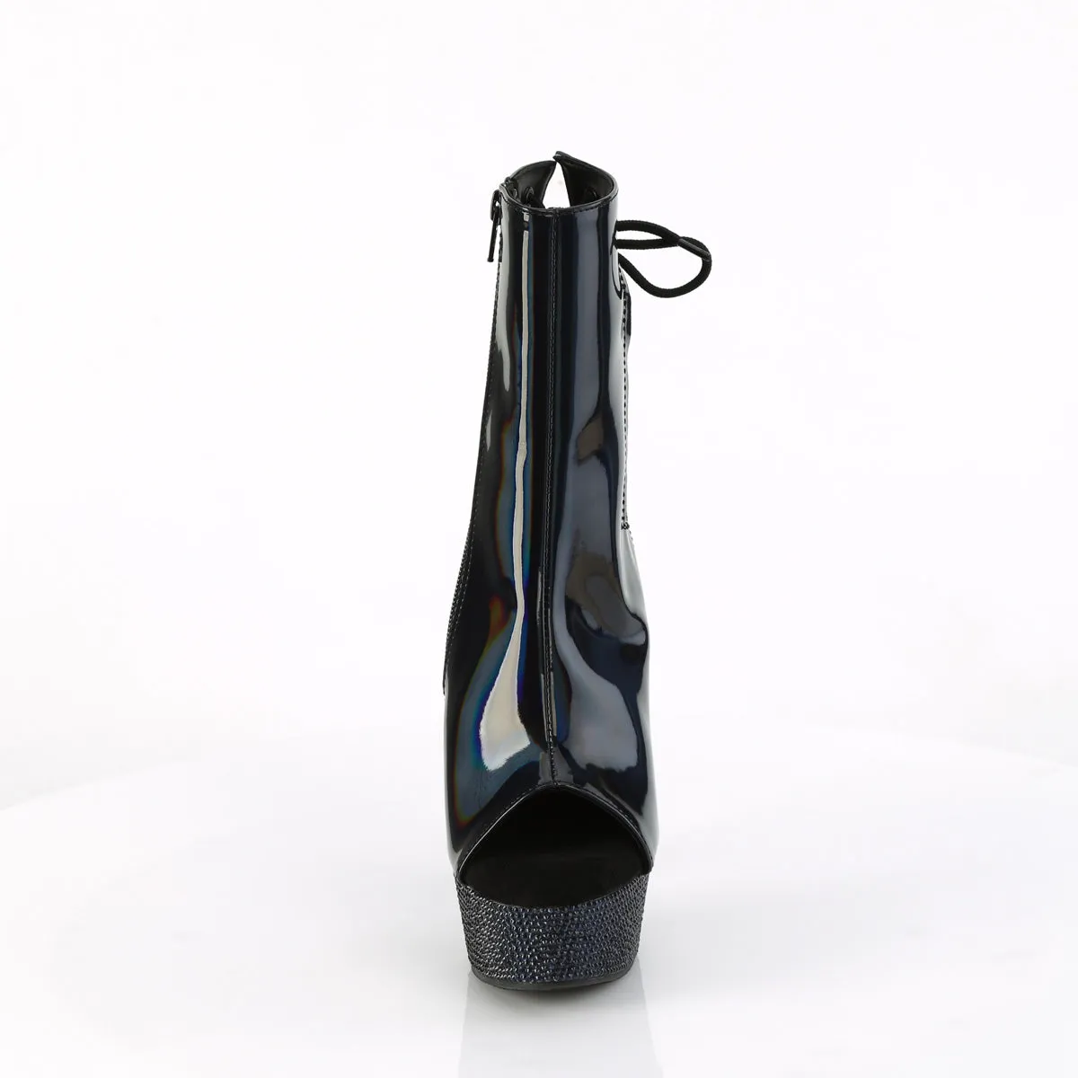 BEJEWELED-1018DM-6 Pleaser Black Holo Patent Sexy Platform Shoes (Pole Dancing Heels)