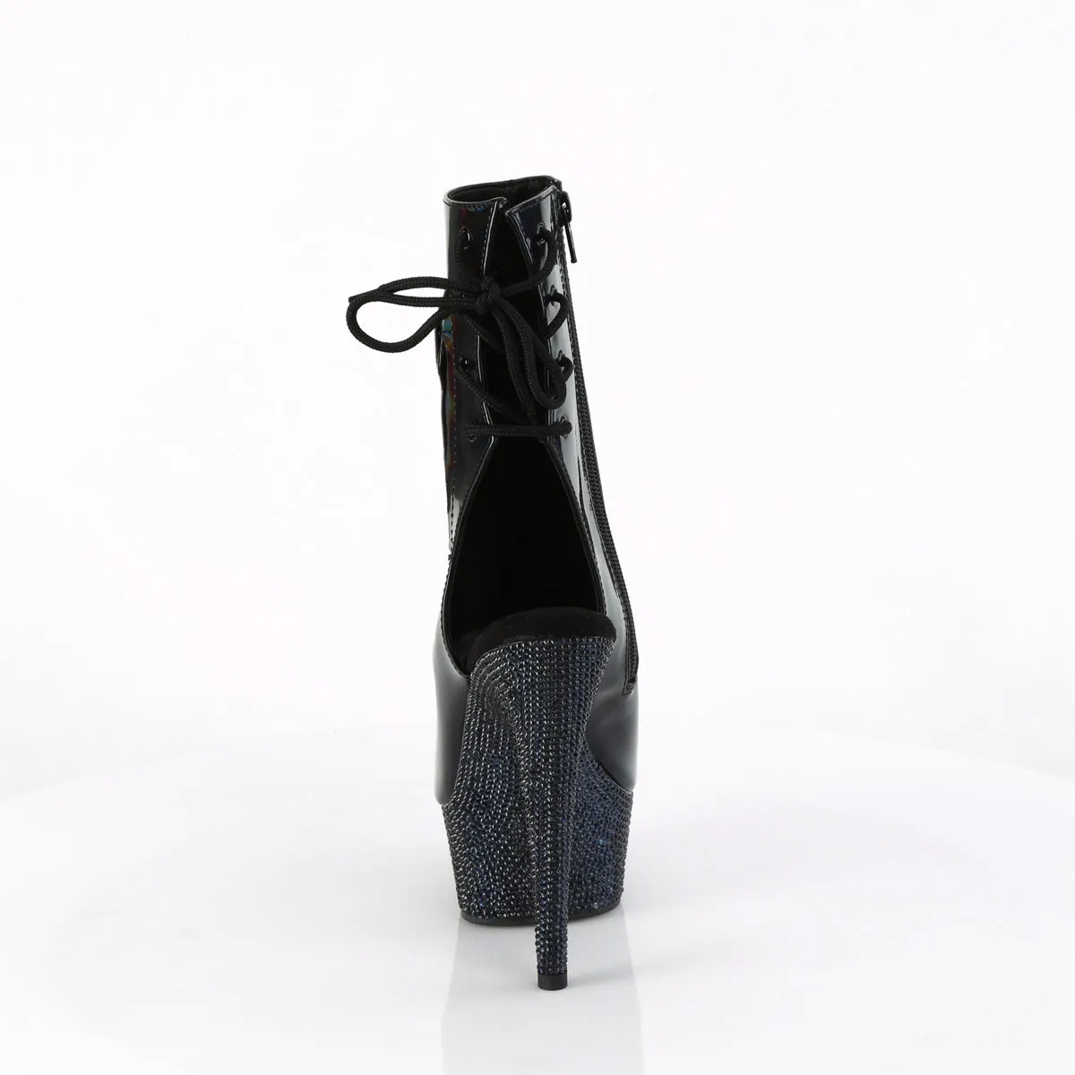 BEJEWELED-1018DM-6 Pleaser Black Holo Patent Sexy Platform Shoes (Pole Dancing Heels)