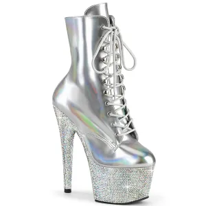 BEJEWELED-1020-7 Pleaser Silver Hologram Sexy Platform Shoes (Pole Dancing Heels)