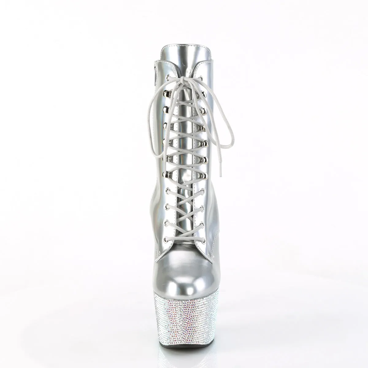 BEJEWELED-1020-7 Pleaser Silver Hologram Sexy Platform Shoes (Pole Dancing Heels)