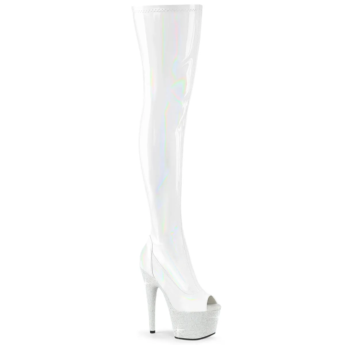 BEJEWELED-3011-7 Pleaser White Sexy Platform Shoes (Pole Dancing Heels)