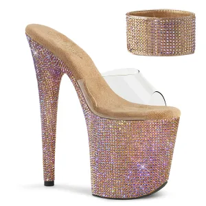 BEJEWELED-812RS Pleaser Clear/Rose Gold Multi Sexy Platform Shoes (Pole Dancing Heels)