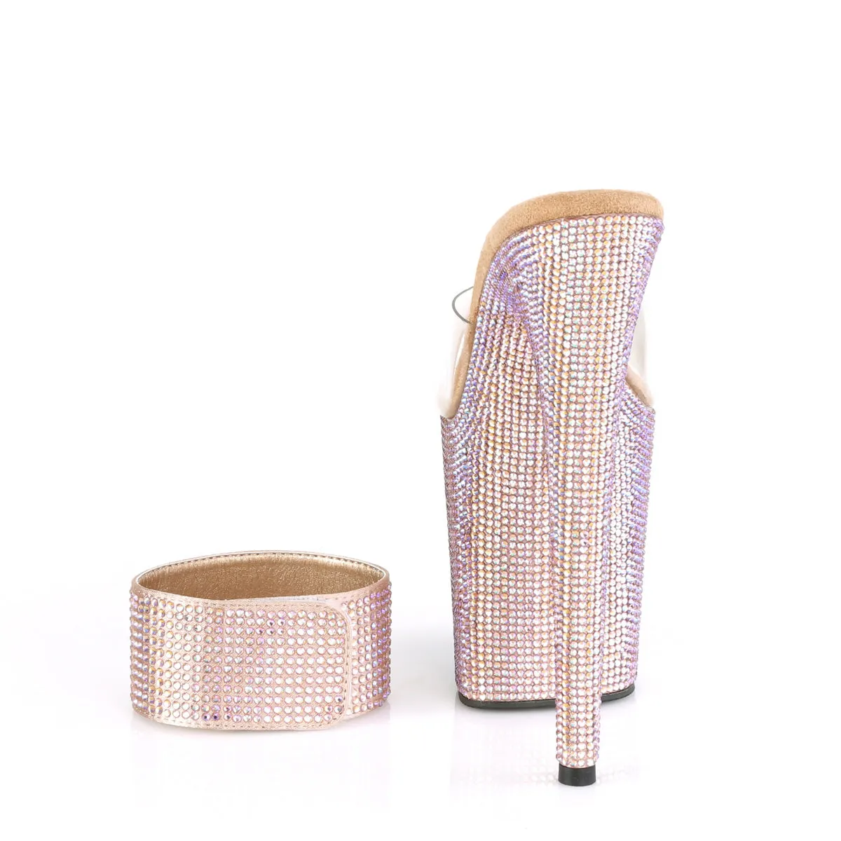 BEJEWELED-812RS Pleaser Clear/Rose Gold Multi Sexy Platform Shoes (Pole Dancing Heels)