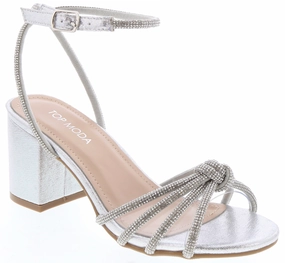 Functional Match Knotted Rhinestone Straps Dress Sandal (SILVER GLITTER)