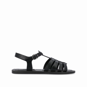 BENICIA FISHERMAN SANDALS IN VEGAN LEATHER Chic Open-toe Shoes Ankle Strap Design