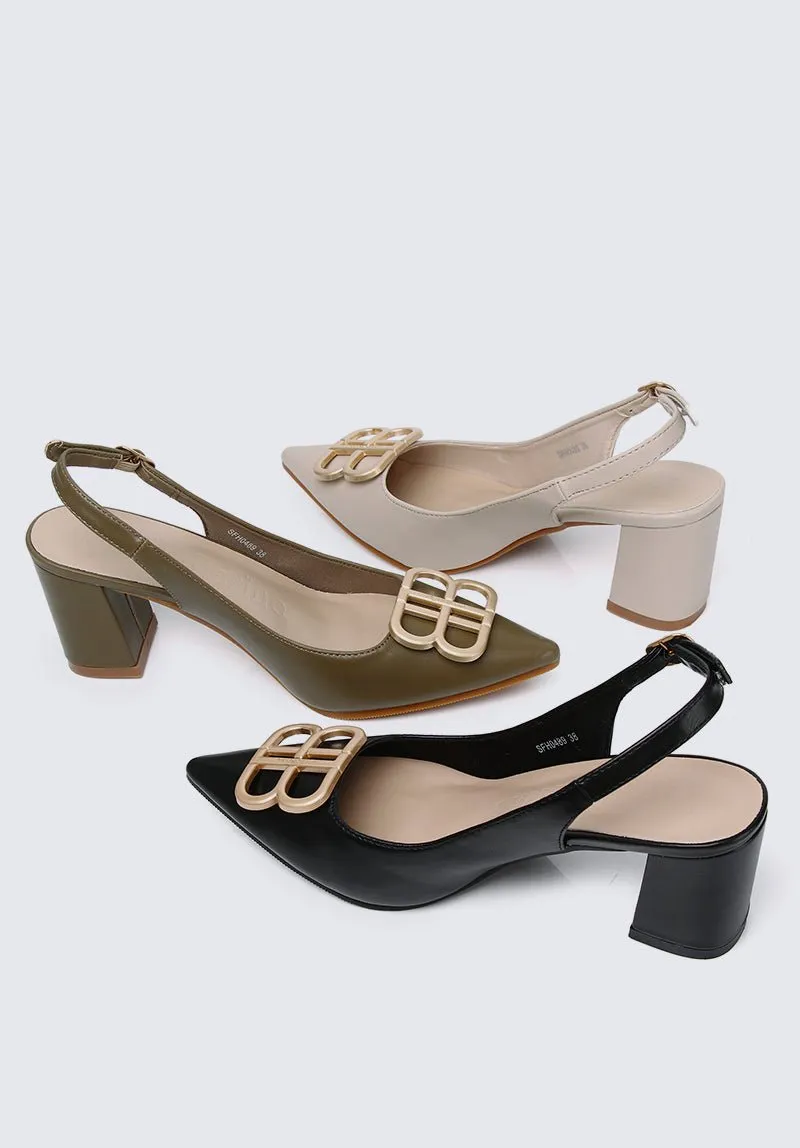 Betsy Comfy Heels  In Almond
