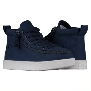 Billy Footwear (Kids) DR fit - High Top DR Navy Canvas Shoes