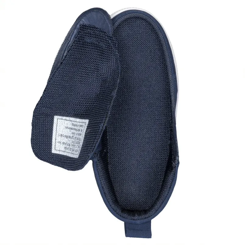 Billy Footwear (Kids) DR fit - High Top DR Navy Canvas Shoes