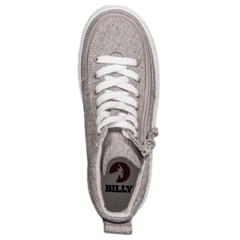 Billy Footwear (Kids) - High Top Linen Shoes Light Grey Jersey