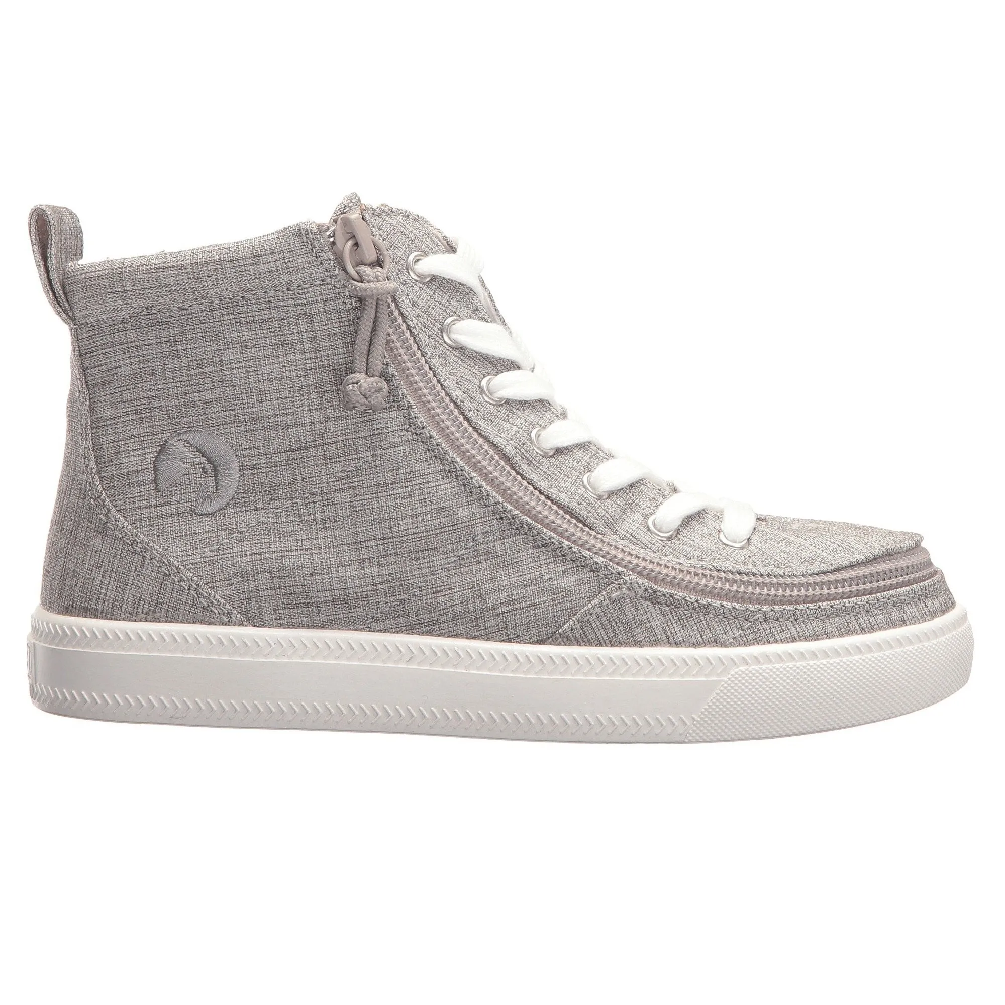Billy Footwear (Kids) - High Top Linen Shoes Light Grey Jersey