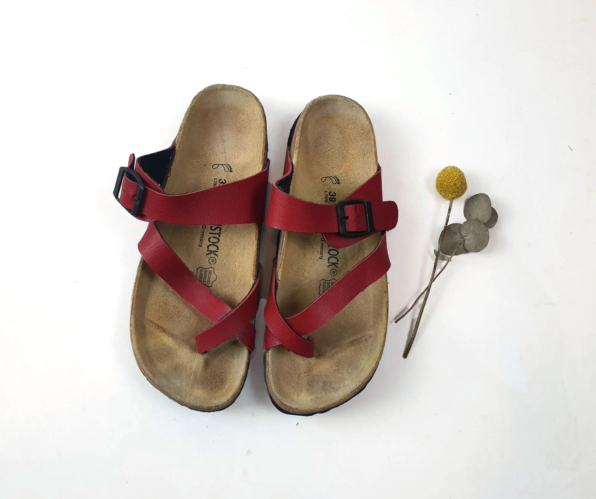 Birkenstock red sandals size 39