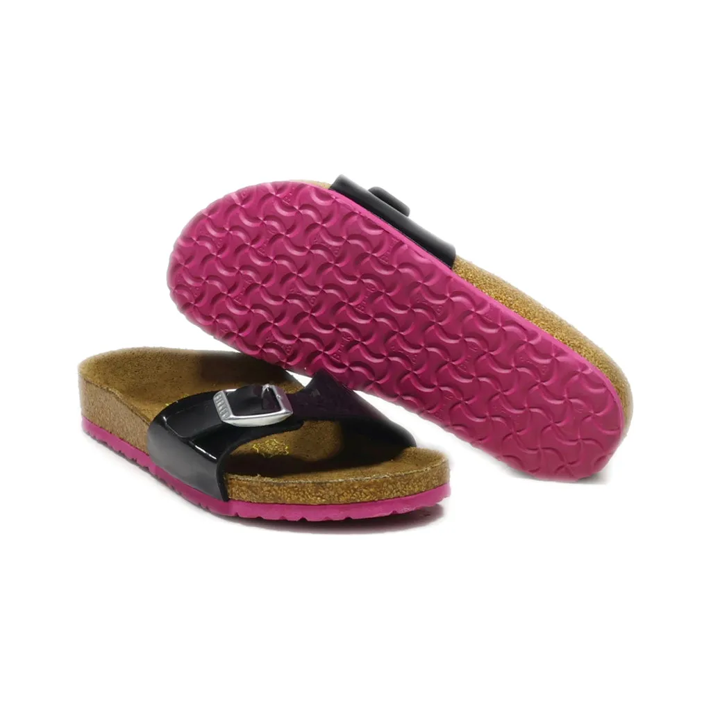Birkenstock Slip-On Shoes Leather Black Colour For Kids