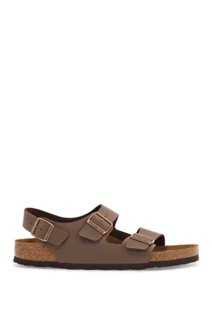 birkoflor mocca sandals with cork sole and adjustable straps milano