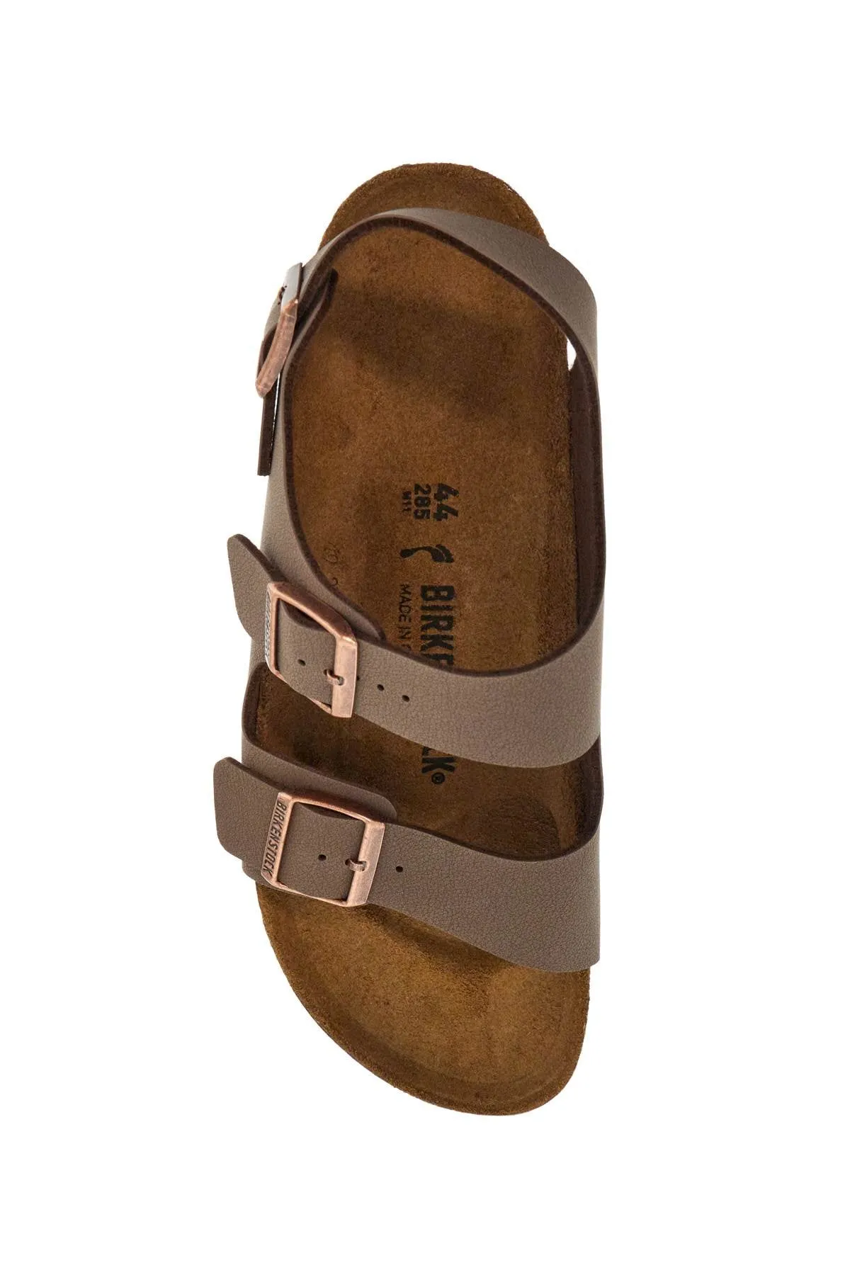 birkoflor mocca sandals with cork sole and adjustable straps milano