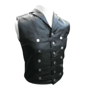 Black Leather Corset Vests for Men