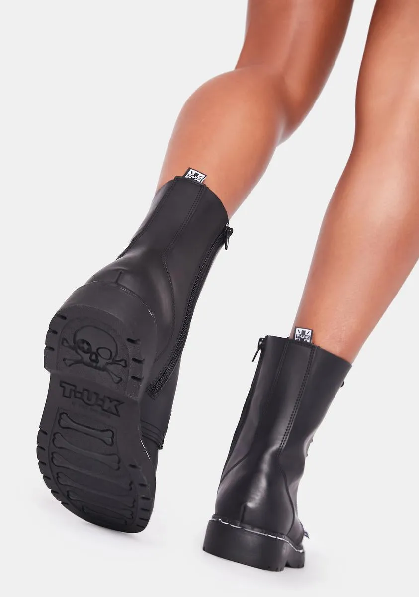 Black Matte Steel Cap 10-Eye Boot