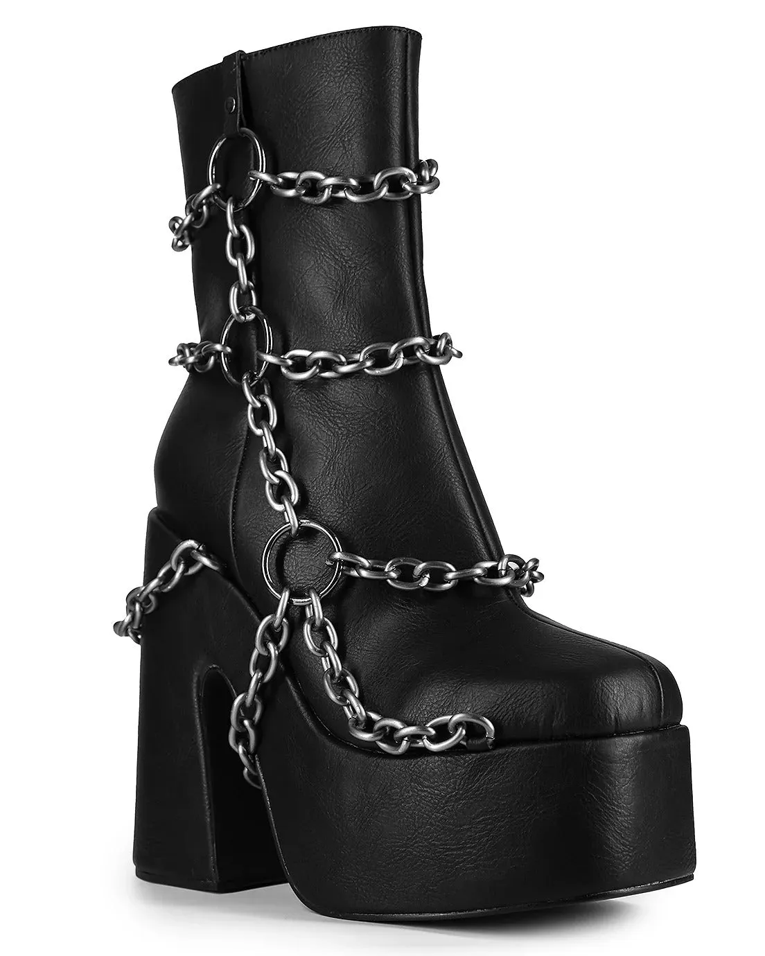 Black Neptune Women's Chain Mid-Calf Boots