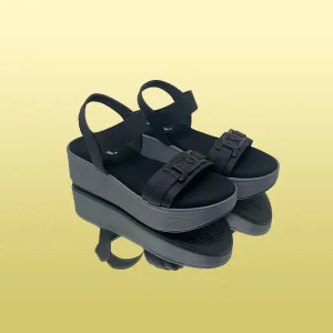 Black Platform Wedge Sandals