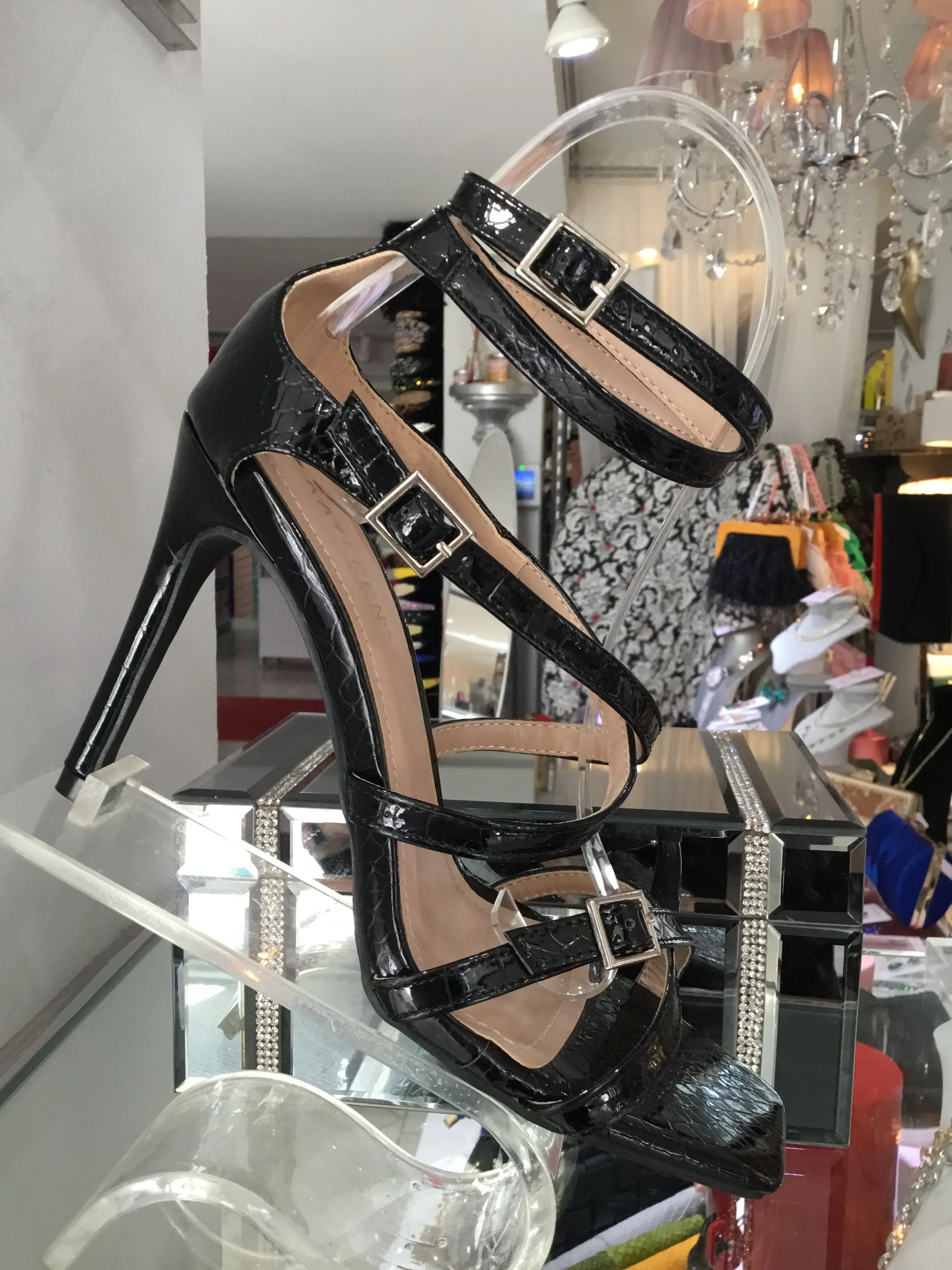 Black Strap Heels