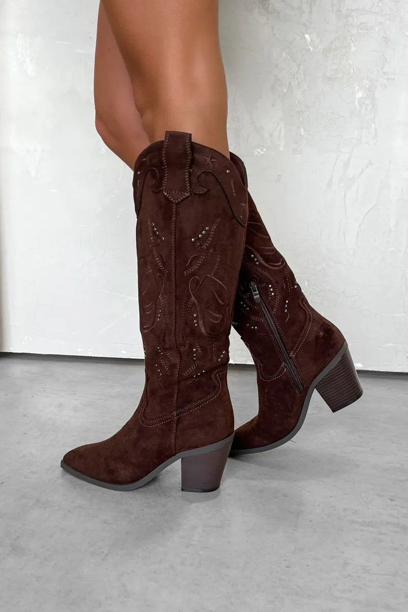 BLAZE Cowboy Western Boots - Brown