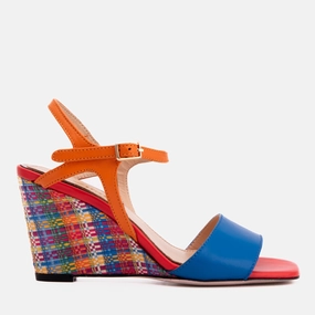 No Hassle Ventilated Upper The Mosaic Multicolor Wedge Heel Leather Women Sandal