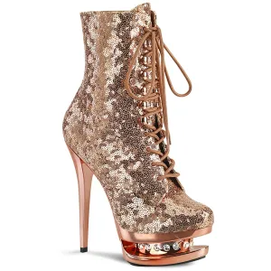 BLONDIE-R-1020 Pleaser Rose Gold Glitter Sexy Platform Shoes (Pole Dancing Heels)