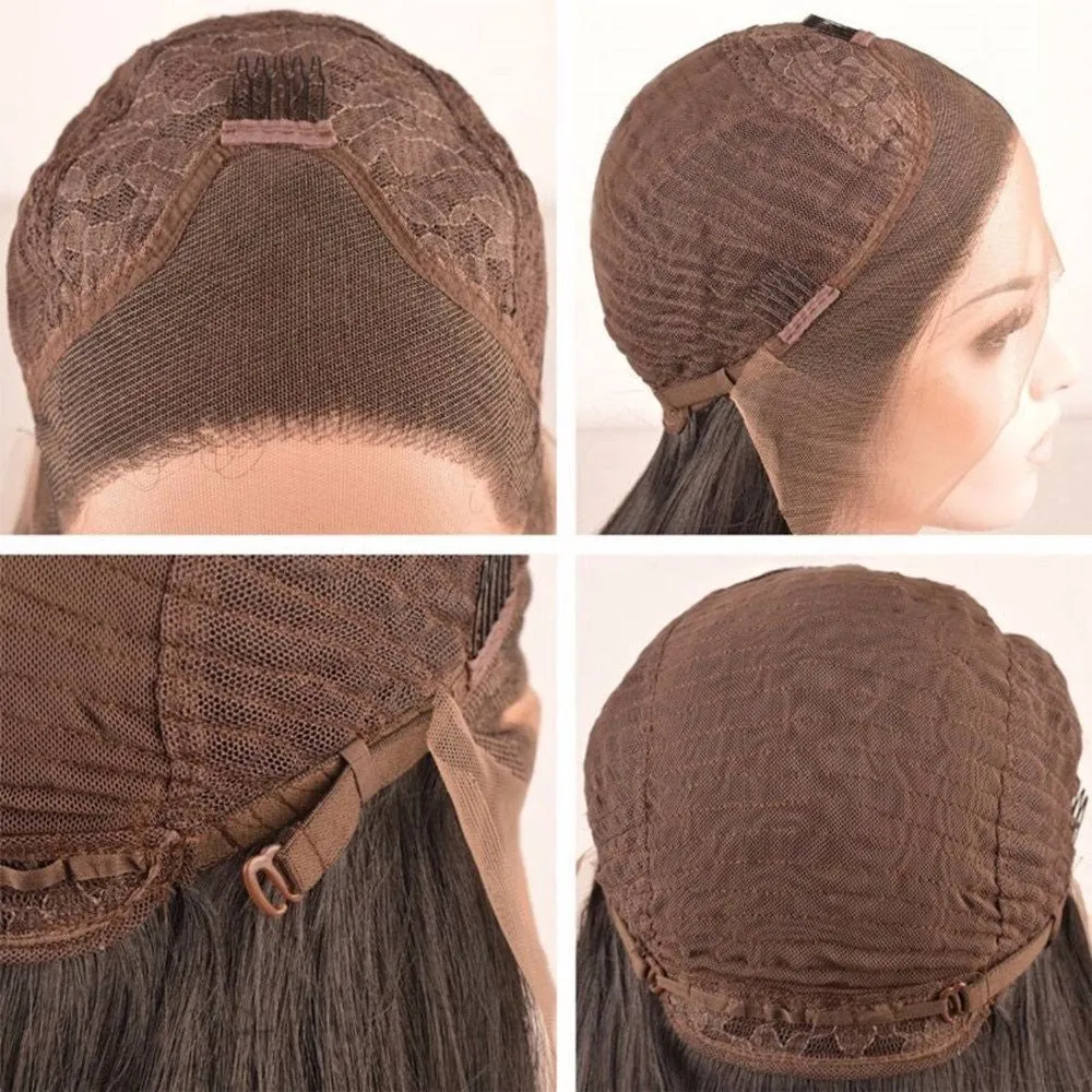 Body Wavy Lace Front Wig Soft Hair T Part Synthetic Headband Wig Black