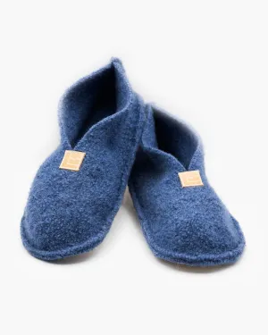 Boiled Wool Slippers, Smokey Blue