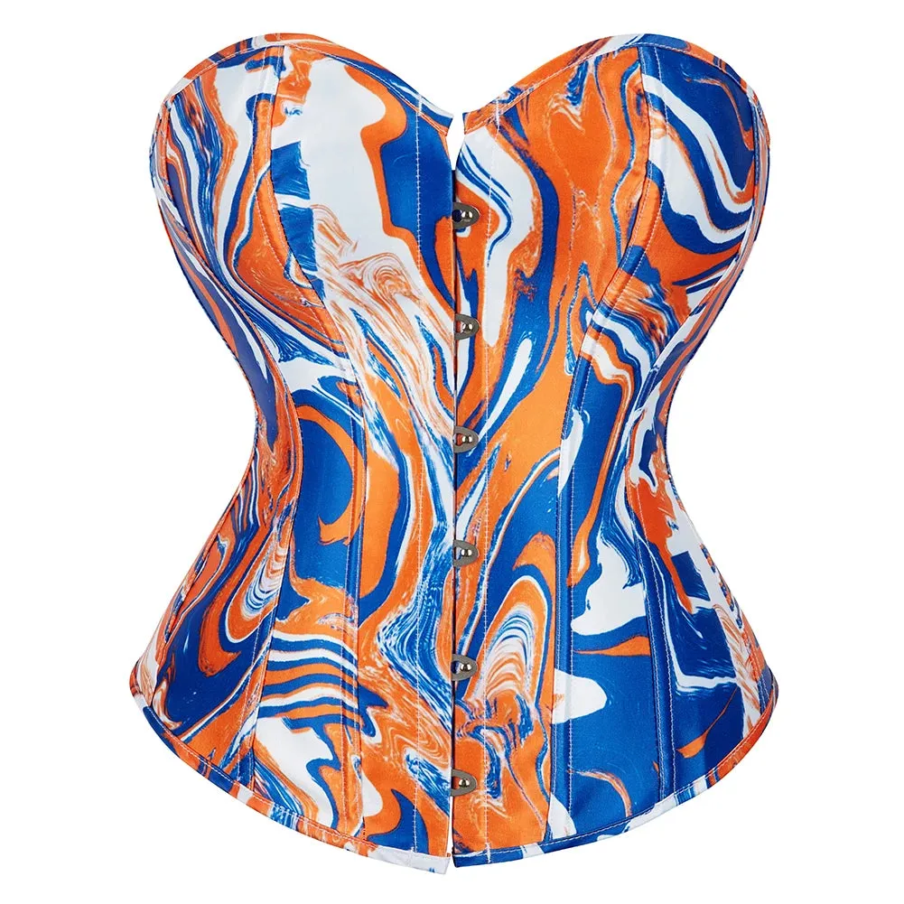 Bold Print Overbust Corset Top (Regular & Plus Sizes)