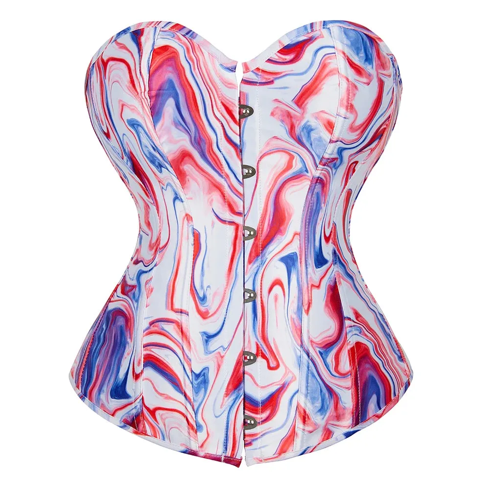 Bold Print Overbust Corset Top (Regular & Plus Sizes)