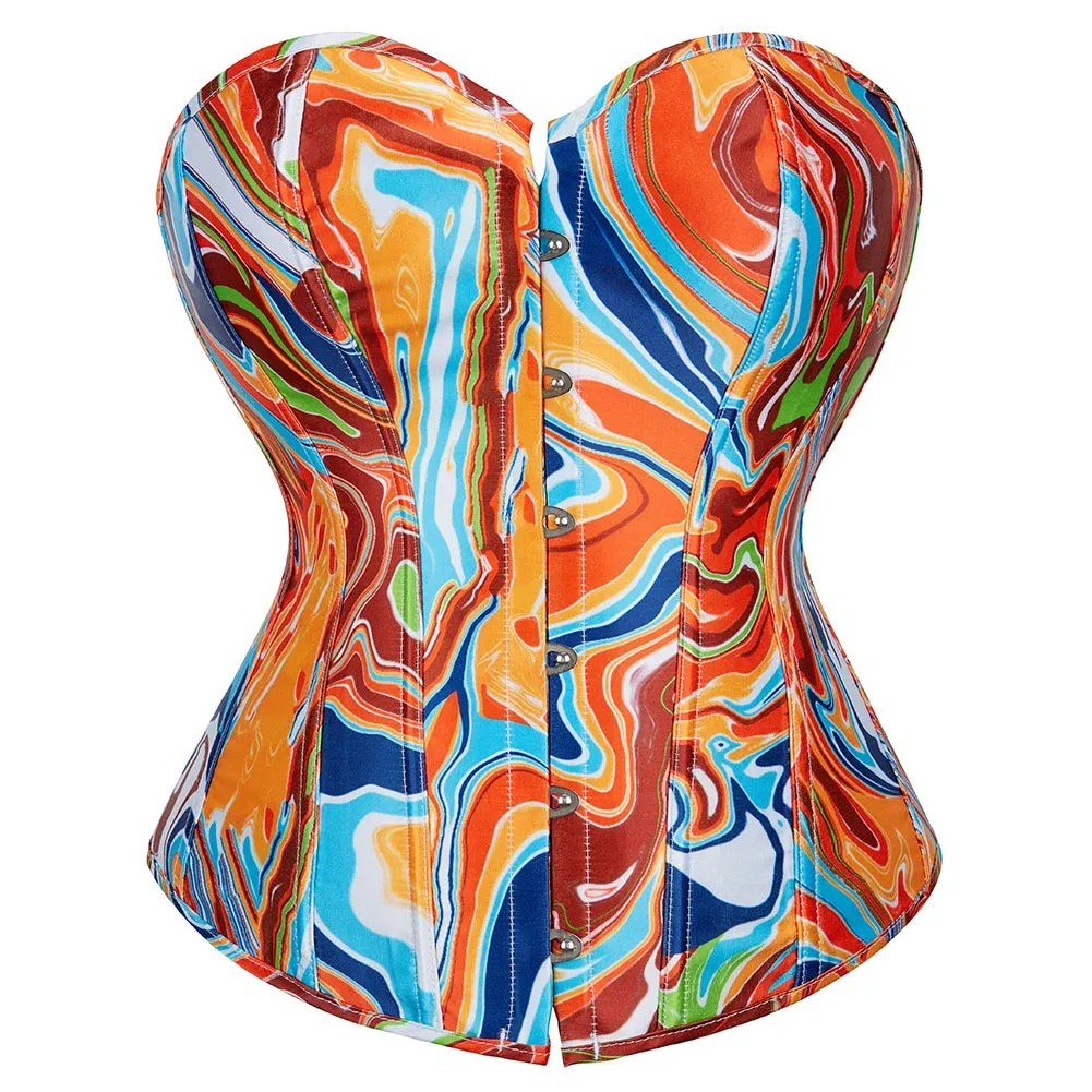 Bold Print Overbust Corset Top (Regular & Plus Sizes)