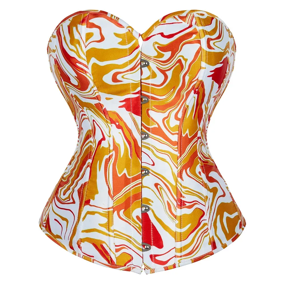 Bold Print Overbust Corset Top (Regular & Plus Sizes)