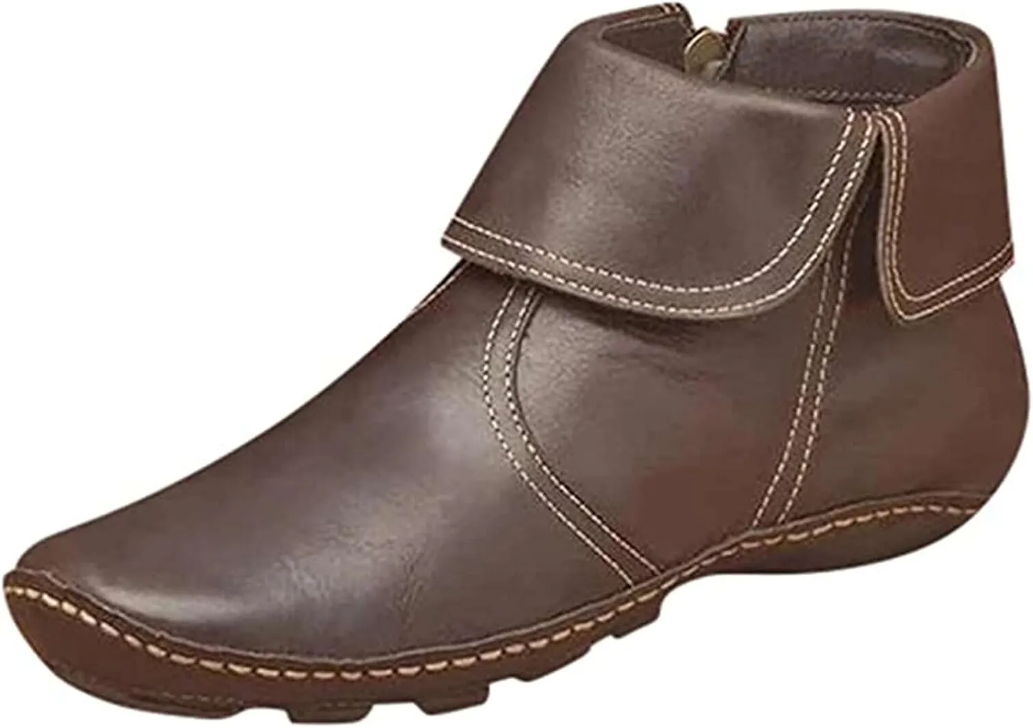 Boots For Women 2024 No Heel High Top Ankle Booties Western Wear Fashion Cowboy Cowgirl Classic Casual Walking Shoes