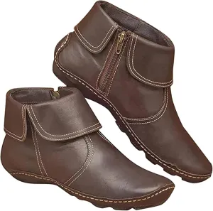 Boots For Women 2024 No Heel High Top Ankle Booties Western Wear Fashion Cowboy Cowgirl Classic Casual Walking Shoes