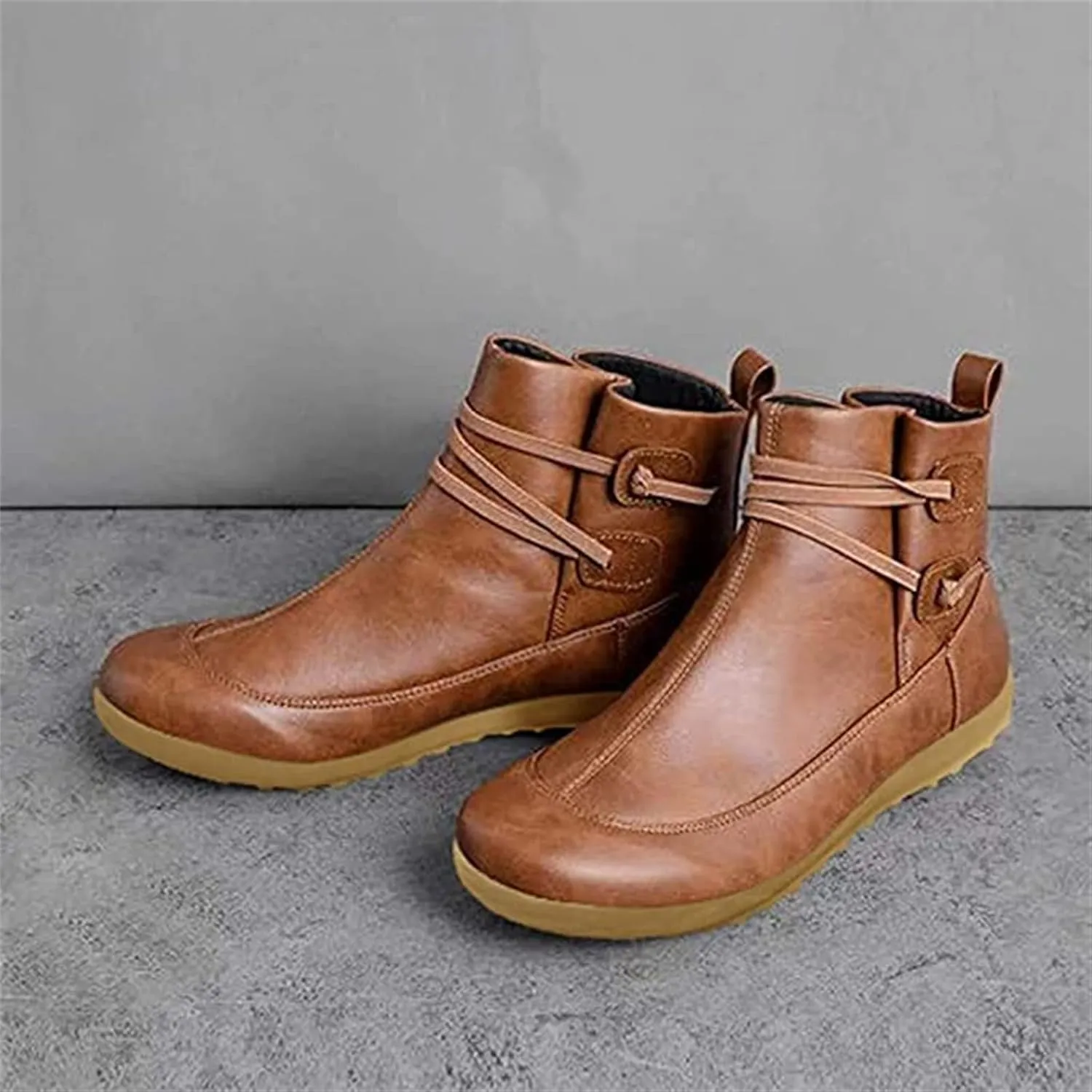 Boots For Women Ankle Booties Wide Width Zipper Cowboy Western Fashion Cowgirl Combat Short Booties Walking Shoes
