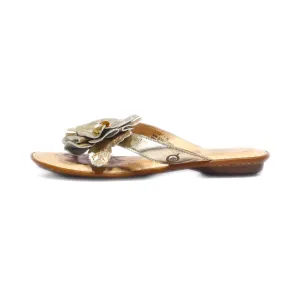 Born Flip Flops Leather Gold Colour For Women